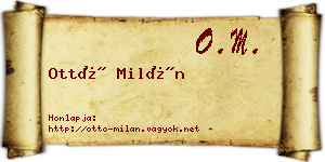 Ottó Milán névjegykártya